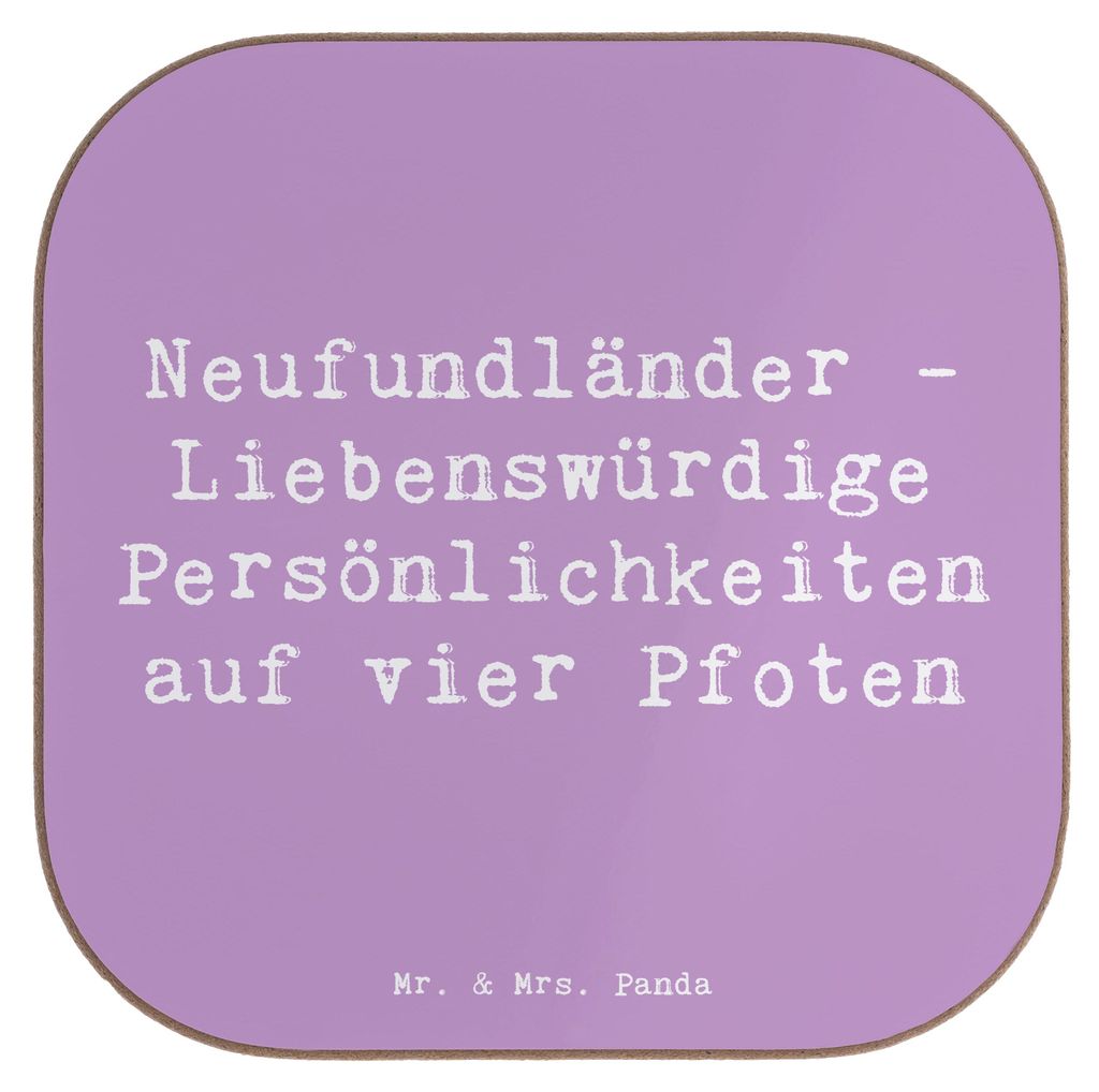 Mr. & Mrs. Panda Untersetzer für Gläser Spruch Neufundländer Persönlichkeiten - Lavendeltraum - Geschenk, Eigenschaften, Tasse, Pflege, Hundera...