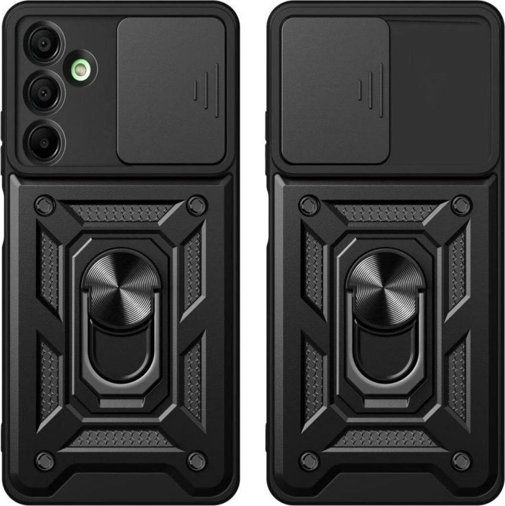 Two identical black phone cases are displayed side-by-side against a white background.