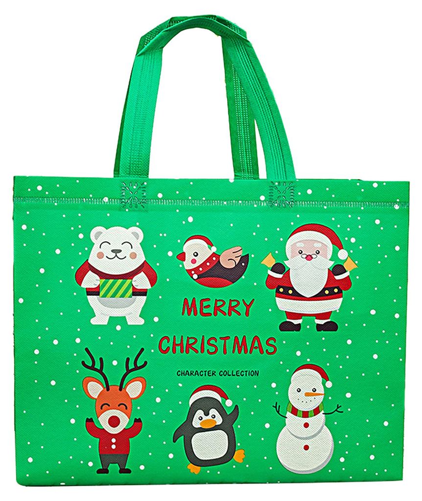 Große, wiederverwendbare Tragetasche mit Henkeln aus Vliesstoff für Weihnachtsgeschenke, ideal als Einkaufstasche für die Feiertage und Weihnach...