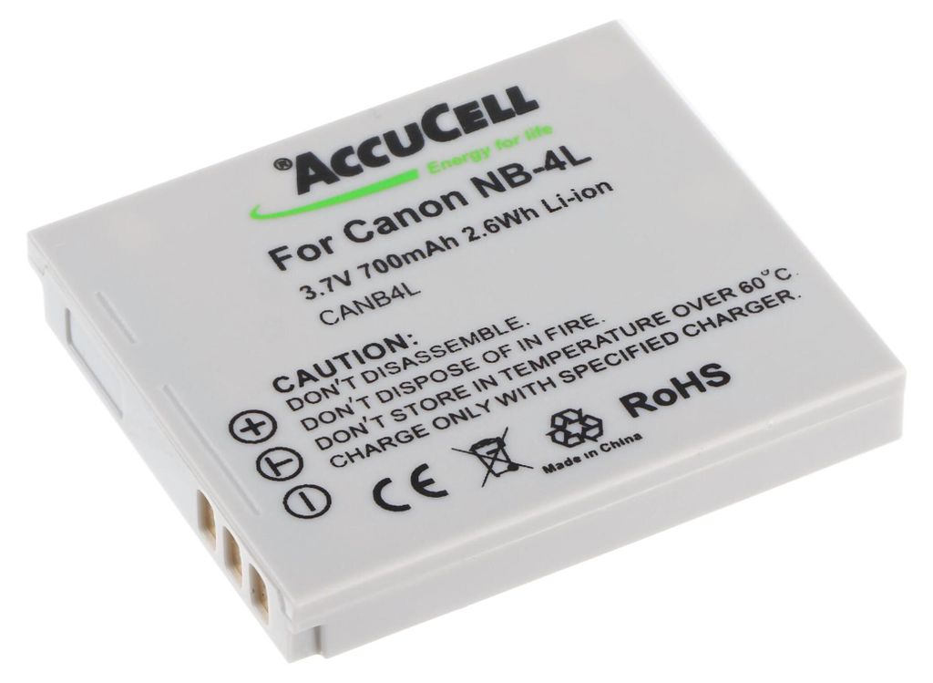 AccuCell Akku passend für Canon NB-4L Akku Produktbild 