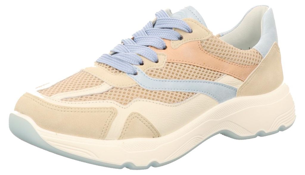 ara Damen-Schnürhalbschuh BOSTON Beige-Blau, Farbe:beige/schlamm, EU Größe:35