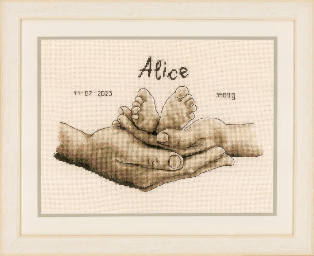 Vervaco Kreuzstich Set "Hände und Füsse", Zählmuster, 27x18cm