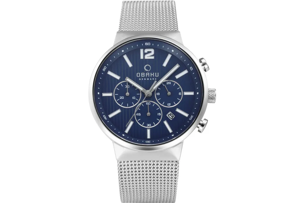 Montre Obaku Storm Chronograph Homme - Design Danois Minimaliste Noir