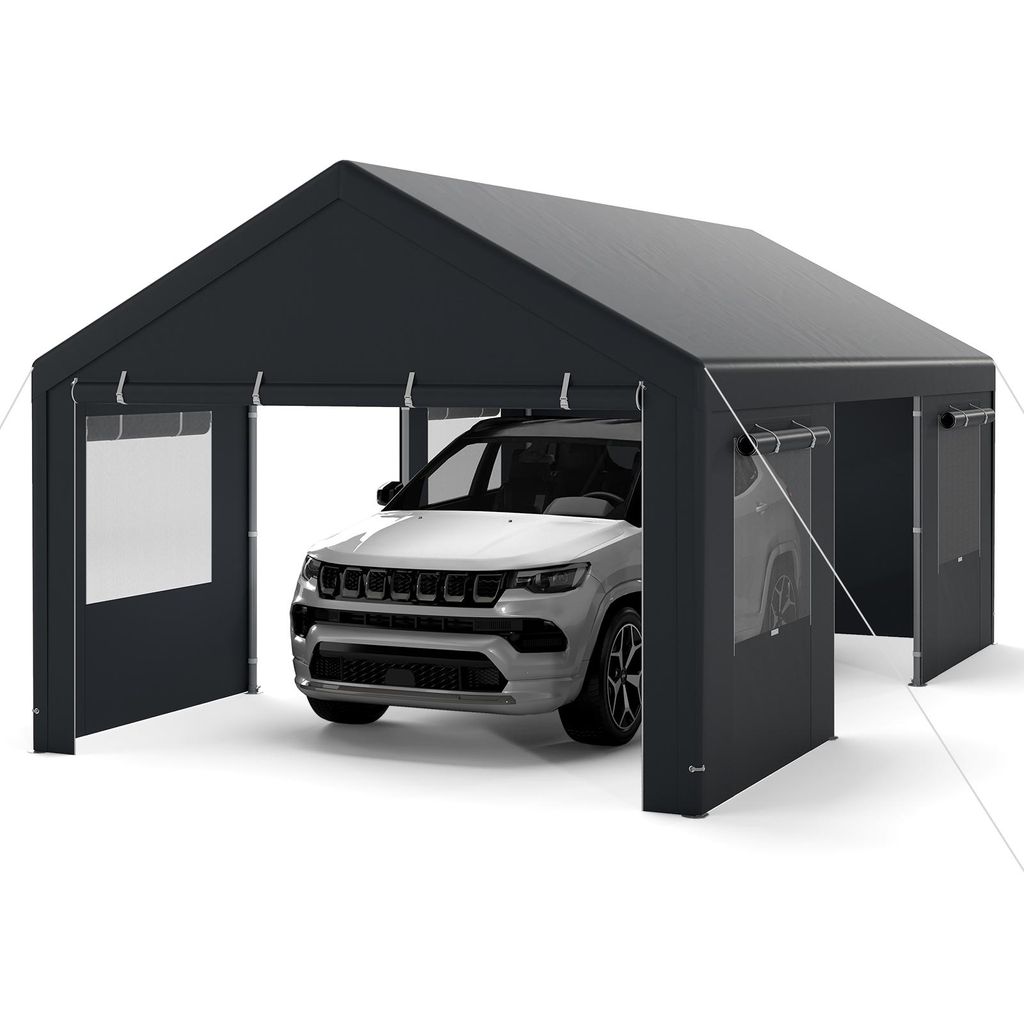 COSTWAY Zeltgarage Carport, 600x363cm Pavillon Garagenzelt Produktbild 