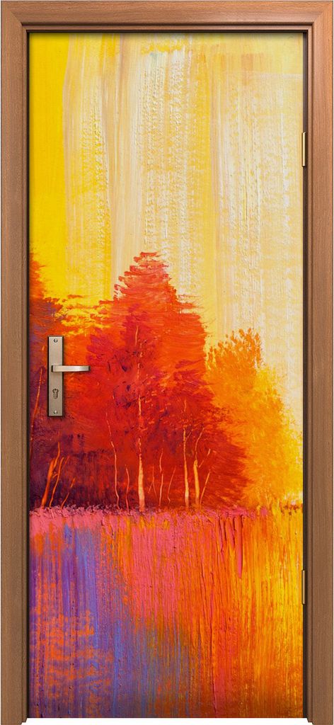 Türposter 80x200 cm Türaufkleber Türtapete Türfolie Klebefolie Original Gemälde der Herbst Landschaft