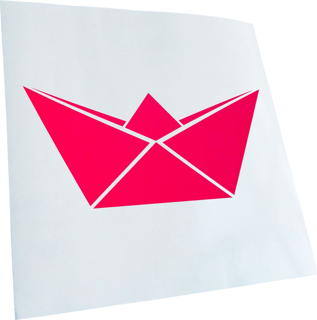 Kiwistar - Autoaufkleber - Papierfalten Schiffchen - Neonpink - 24x11cm - Aufkleber für Auto, Laptop, Fahrrad, LKW, Motorrad mehrfarbig JDM Decal ...