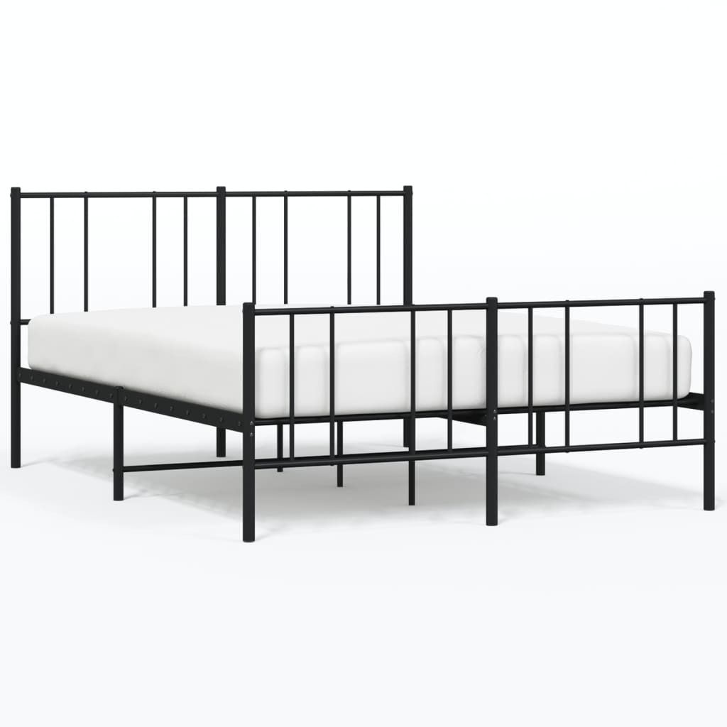 vidaXL Letto in metallo senza materasso con pediera nero Immagine del prodotto 