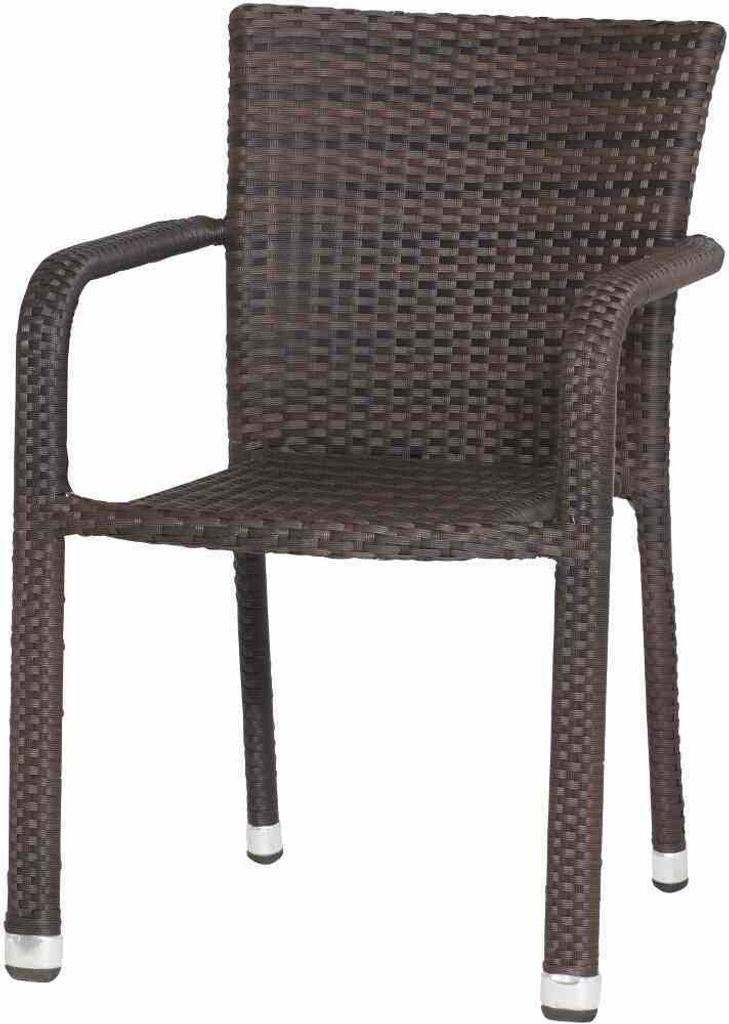 Gardamo Minas Stapelsessel Gestell Aluminium Geflecht in maron