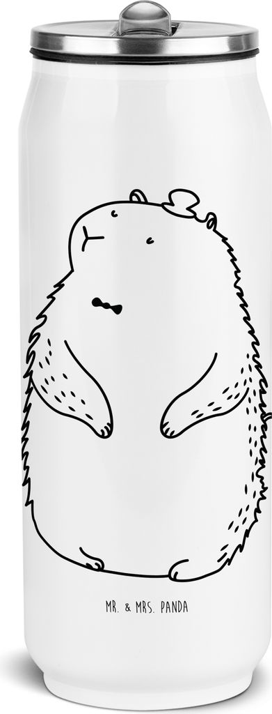 Mr. & Mrs. Panda Trinkflasche Murmeltier - Weiß - Geschenk, Wasserflasche, Thermosflasche, Fröhlichkeit, Lustige Sprüche, Edelstahl, Freundlichk...