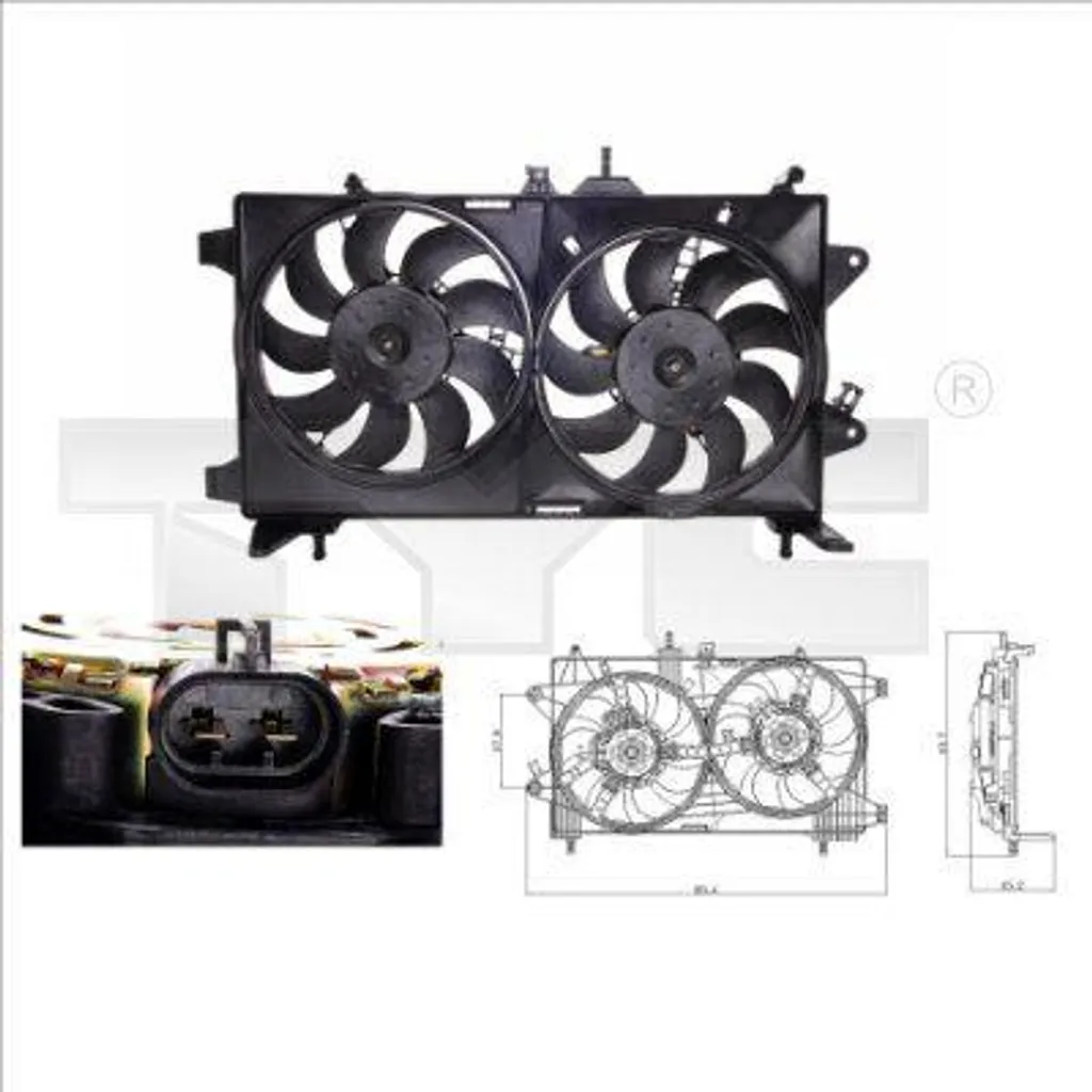 Ventilateur de radiateur robuste OE 51708726 avec moteur électrique 12V