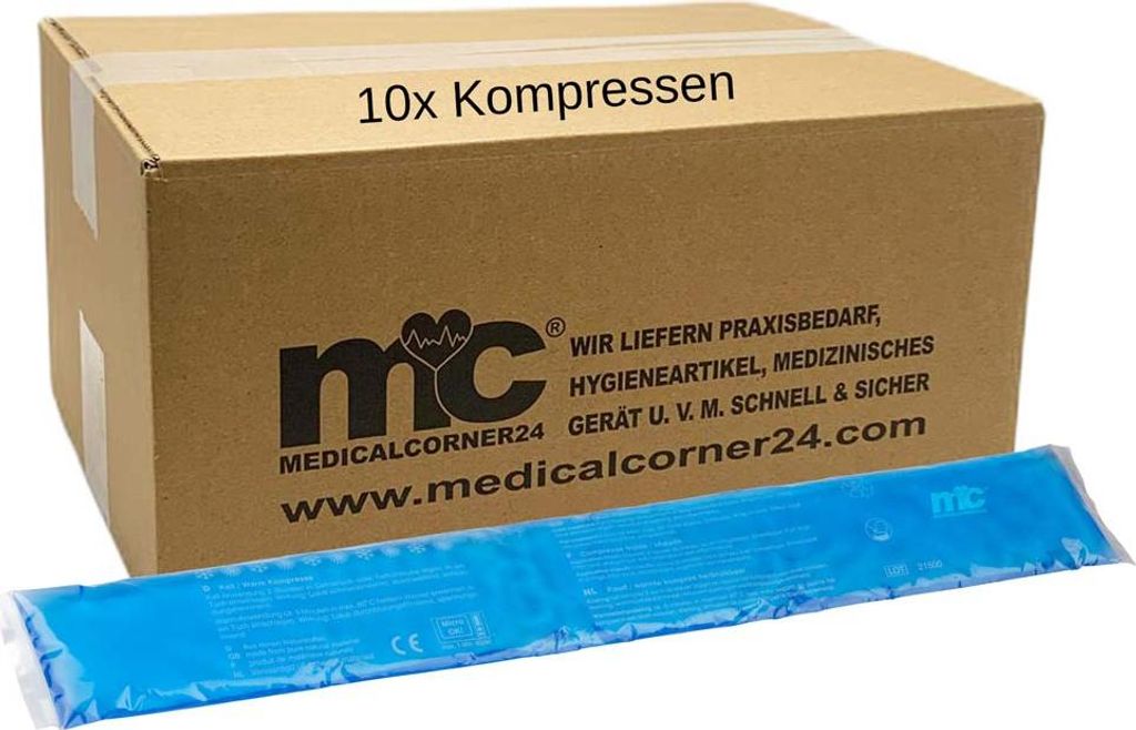 Kalt Warm Kompresse, Gel, Mikrowellen geeignet, 7,5x52 cm, 10 St.
