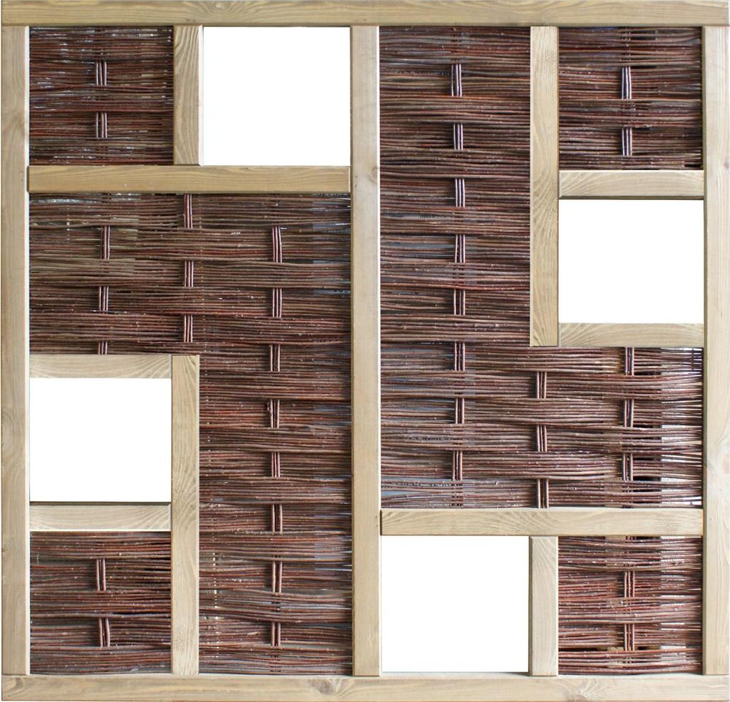 Alpholz Nabil-3D Weidengeflechtzaun Element mit 4 Fenster Produktbild 