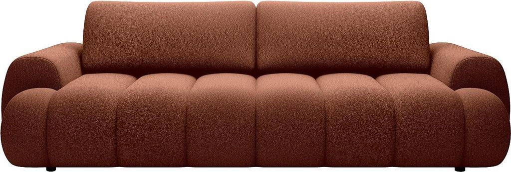 Sofa 4-Sitzer mit Schlaffunktion - Stoff - Terrakotta - FRIDORA