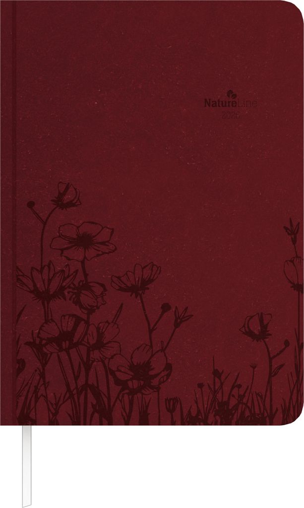 Buchkalender Nature Line Flower 2026 - Taschen-Kalender A5 - 1 Tag 1 Seite - 416 Seiten - Umwelt-Kalender - mit Hardcover - Alpha Edition
