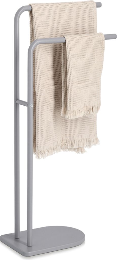 Zeller Handtuchhalter, Metall, grau, ca. 41 x 20,5 x 86 cm
