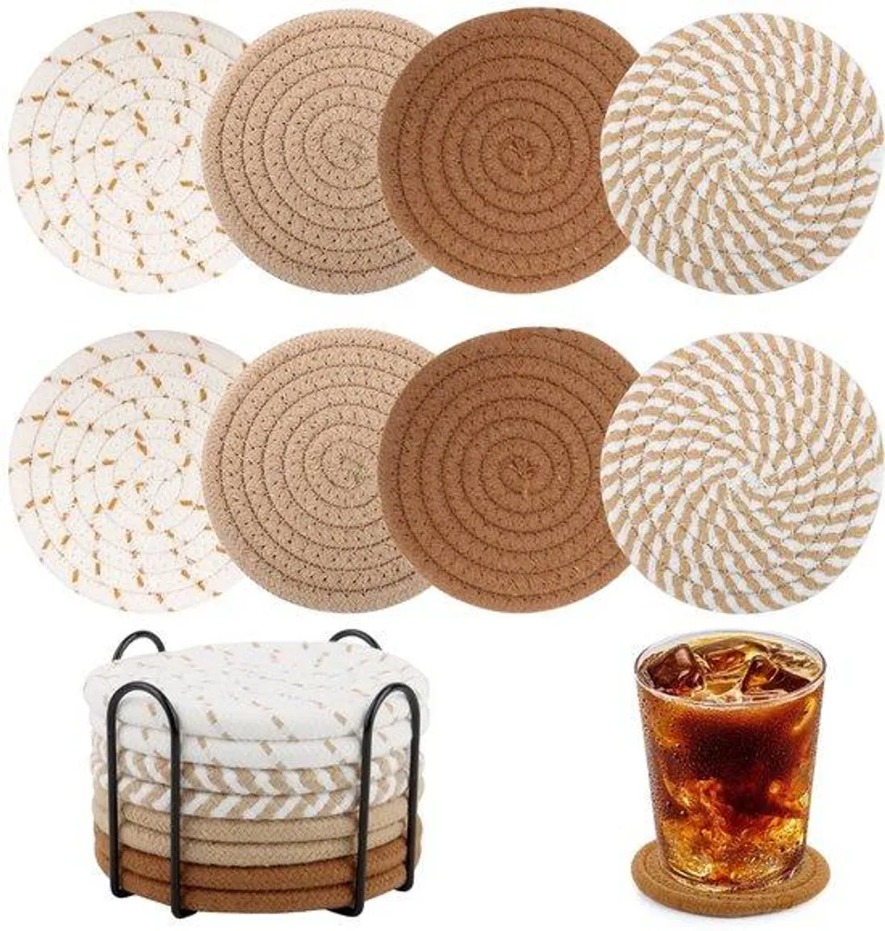 Supports de verres antidérapants pour bar et table, ensemble de 8 pcs