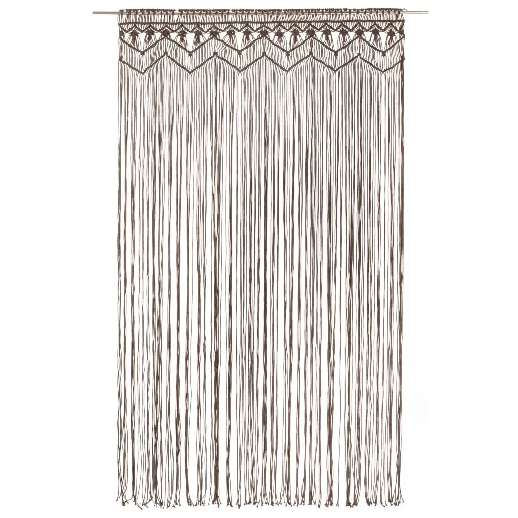 Tenda Macramè vidaXL 140x240 cm in Cotone Tortora | Arredo Boho Chic