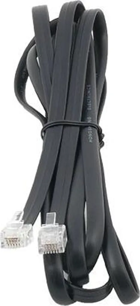 Cordon Téléphonique RJ12 2 mètres Noir - Câble de Raccordement 6 Plots