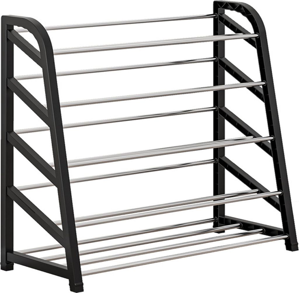 Schuhregale, Schuhschrank, 5 Ebenen Schräg Schuhablage, Schuhbank für 15 Paar Schuhe, Schuhständer, Schuhaufbewahrung Metall, 65cm breit Organizer