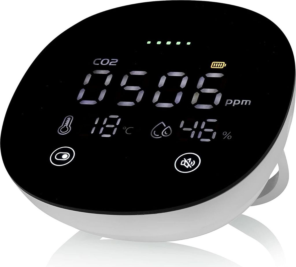 Smartwares 3-in-1 Luftqualitäts Melder CO2 Temperatur und Luftfeuchtigkeit 78 DB