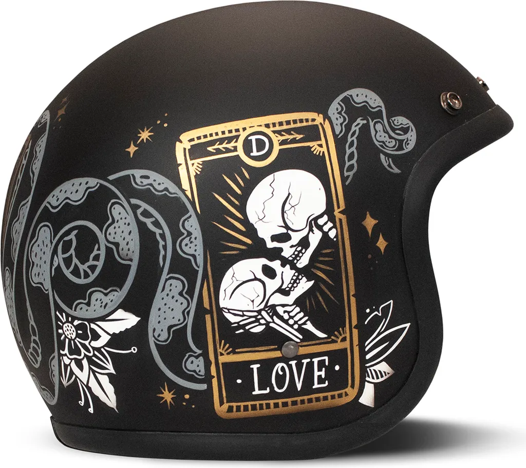 Casque DMD Retro Cards Noir Mat en Fibre de Verre Taille M Homologué