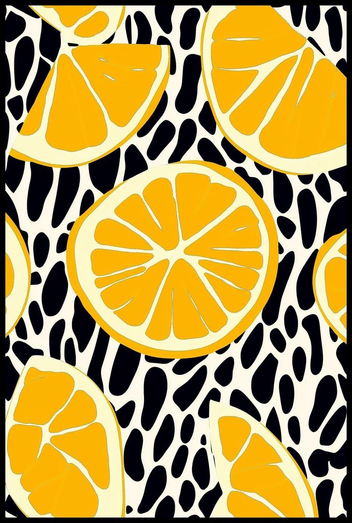 Plakat 61x91,5cm Moderne Früchte und Zitronen 2 und Pop Art Vintage für das Wohnzimmer