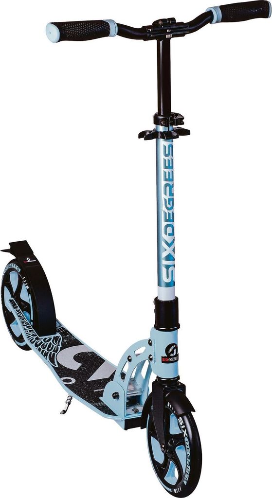 SIX DEGREES Aluminium Scooter mit Klappmechanismus u.Ständer, 205 mm, höhenverstellbar, , hellblau,