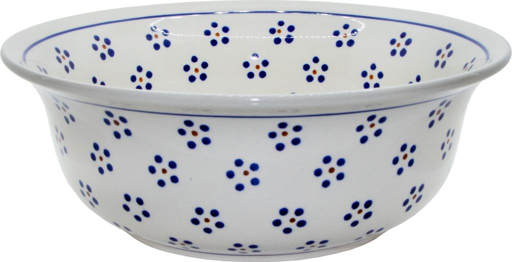 Original Bunzlauer Keramik 2 Liter Schüssel Schale Ø24,5 cm Rührschüssel Salatschüssel Beilagenschüssel Obstschale [Form 4] im Design 1