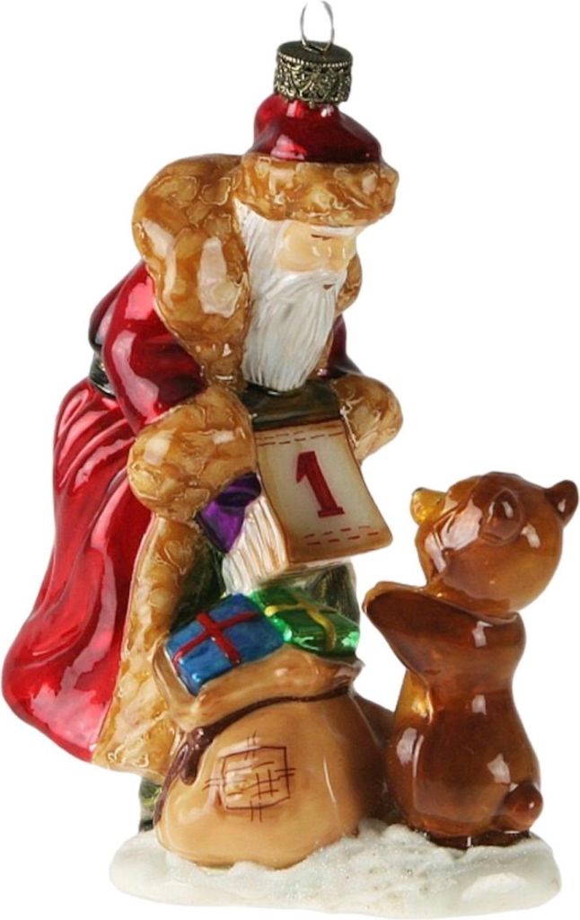 Glas Christbaumschmuck mundgeblasen handbemalt in Europa Weihnachtsmann und Bär