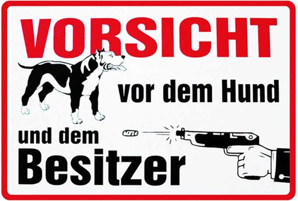 vianmo Holzschild 20x30 cm Vorsicht vor Hund und Besitzer
