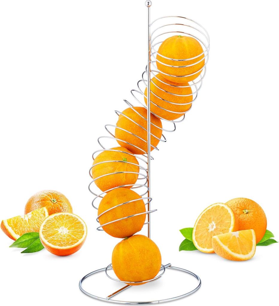 2 x Obsthalter Spirale Metall, Korb für Orangen und Äpfel, Produktbild 