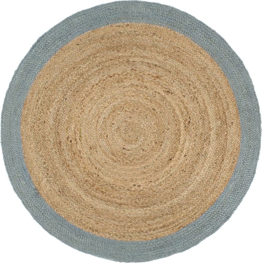 "2026 Promotion" Moderne Teppich Handgefertigt Jute mit Olivgrünem Rand 210 cm - Designerteppiche CC20609