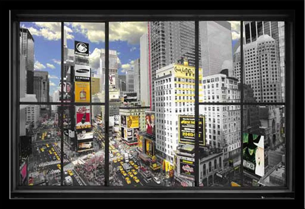 Décoration Murale New York Poster avec Cadre Noir Shinsuke pour Salon