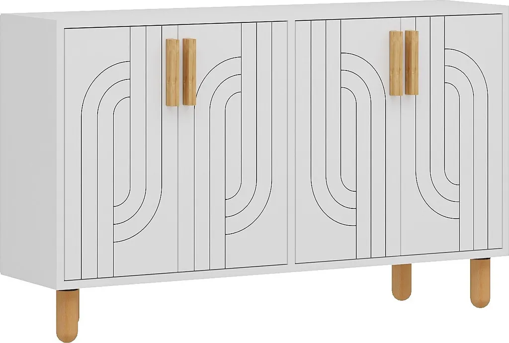 Console de salon blanche 120cm, meuble d'exposition pour décoration chic - 4