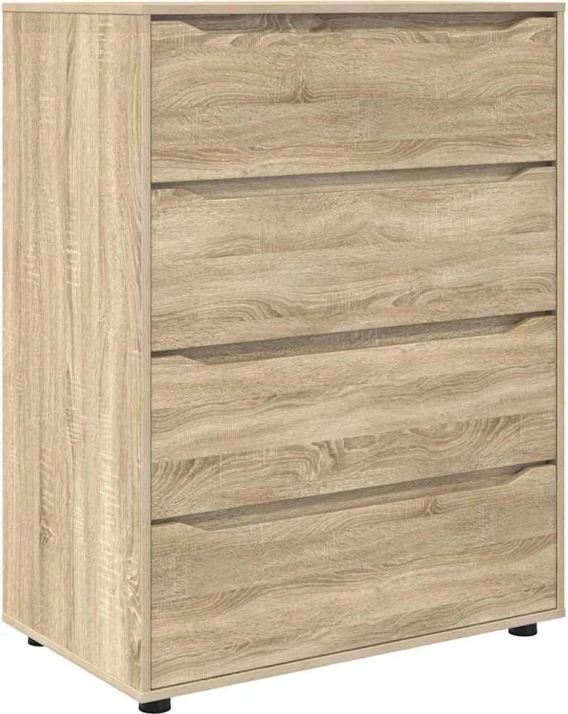 Ensemble de 2 Meubles Rangement Buffet Bas Chêne Sonoma 80x105 cm