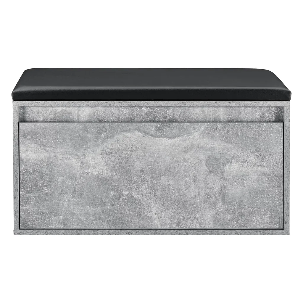 Panca Scarpiera Dublin Cemento e Nero 80x39x45 cm | In And OutdoorMatch - 4