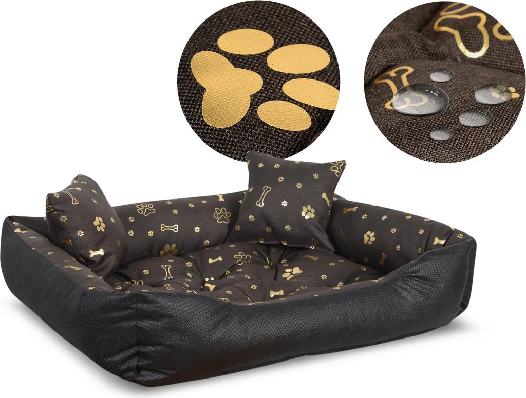 Box letto per cani 115x95 cm impermeabile golden bones - 2