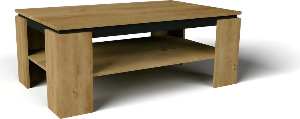 Couchtisch - Kaffeetisch - Beistelltisch - Wohnzimmertisch - 90x45x50 cm B/T/H - Eiche Artisan - Holztisch - Rechteckiger - Modern - Liza 2