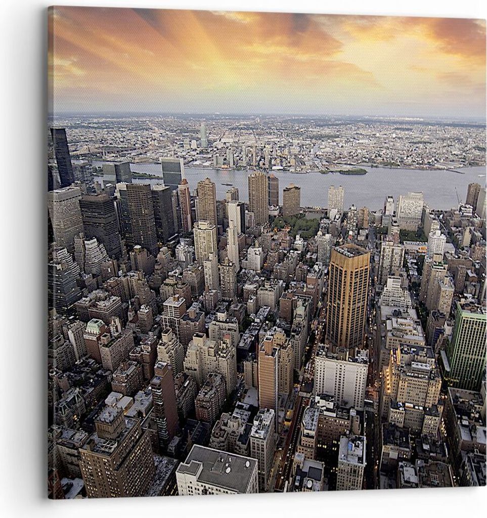 Bild auf Leinwand - Leinwandbild - Amerika wohnung architektur stadt - 70x70cm - Wand Bild - Wanddeko - Leinwanddruck - Bilder - Kunstdruck - Leinw...
