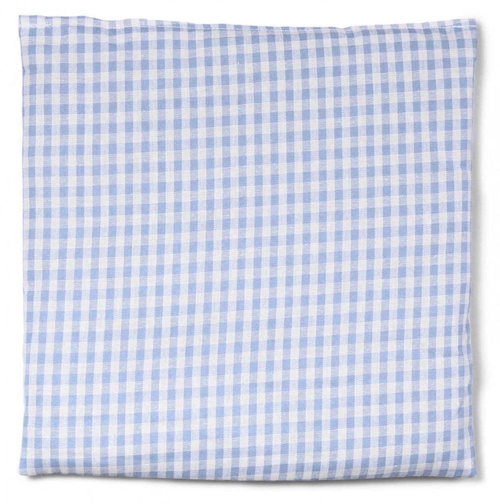 Traubenkernkissen 19x19cm - Bio-Stoff hellblau-weiß - Wärmekissen Kühlkompresse Körnerkissen