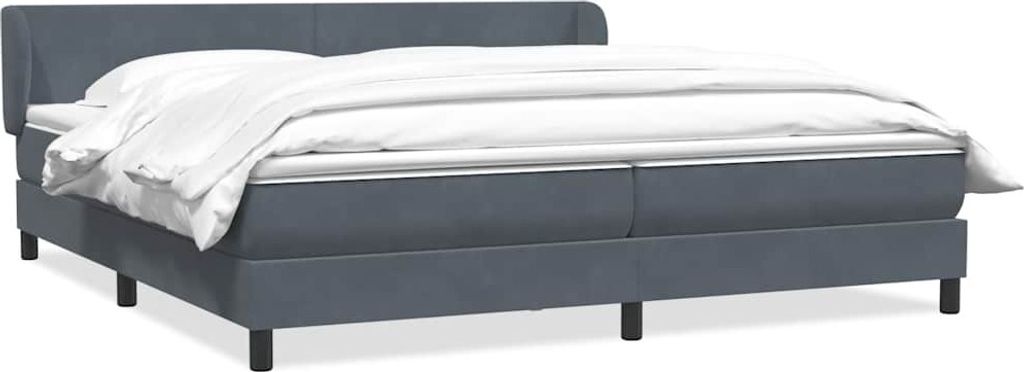 Maison Exclusive - Boxspringbett mit Matratzen Dunkelgrau 180x220 cm Samt