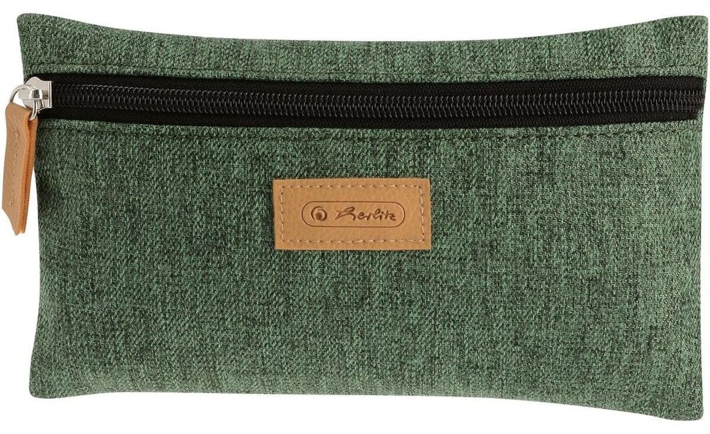 Herlitz GREENline, Weiches Federmäppchen, Polyester, Grün, Produktbild 