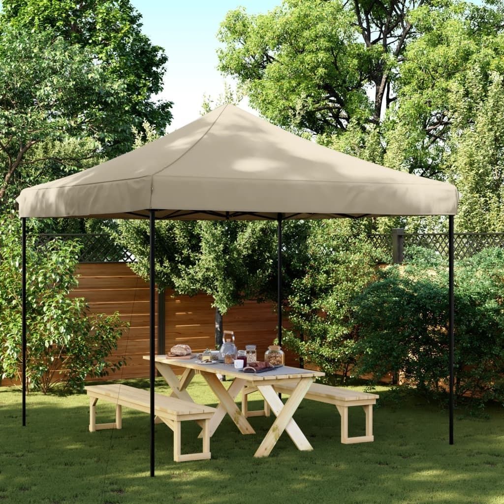 Design Partyzelt Faltbar Pop-Up Taupe 292x292x315 cm, Pavillons & Partyzelte 2024 Neu