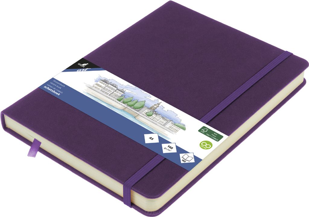 kangaro Skizzenbuch 80 Blatt DIN A6 purple heart