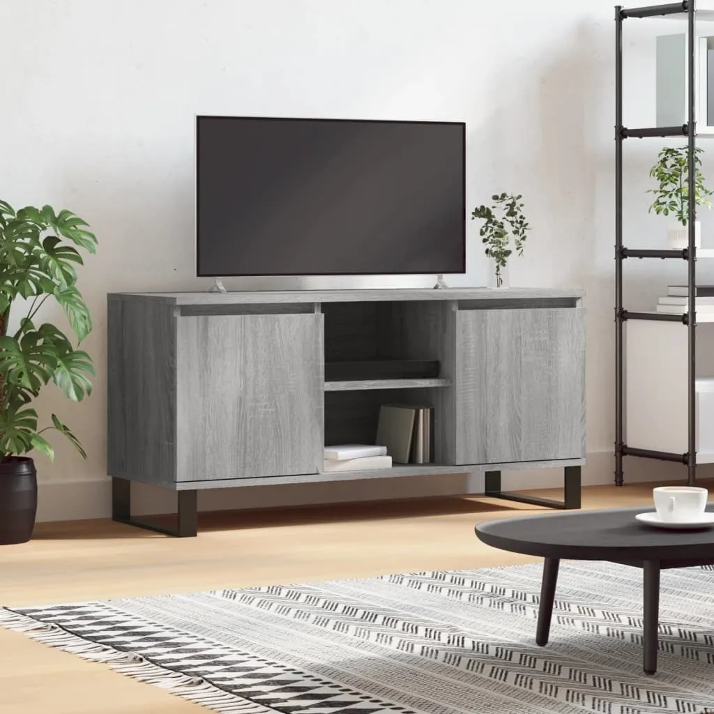 Mobile TV Grigio Sonoma 104x35x50 cm | Supporto TV vidaXL Legno
