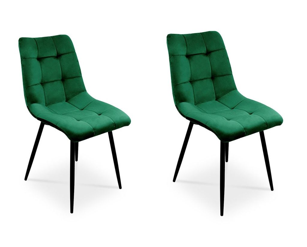 Bettso -2 x Esszimmerstühle 2er Set Esszimmerstuhl Küchenstuhl Polsterstuhl Design Stuhl mit Rückenlehne, mit Sitzfläche aus Samt, Gestell aus ...