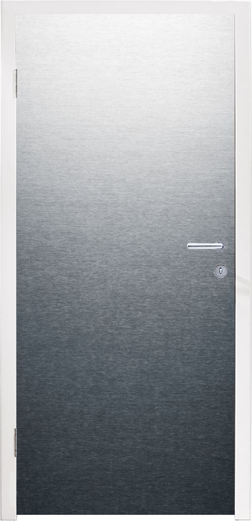 MuchoWow Türtapete Selbstklebende Türfolie Metalldruck - Linie - Grau 95x215 cm Türposter Türaufkleber Klebefolie Türklebefolie - Tür Tapet...