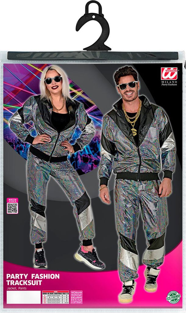 80er Jahre bunter reflektierender Trainingsanzug - Produktbild 6