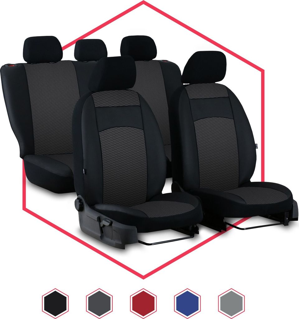 Sitzbezüge Auto Universal Schonbezug Autositzbezug für Nissan Almera Schwarz Set