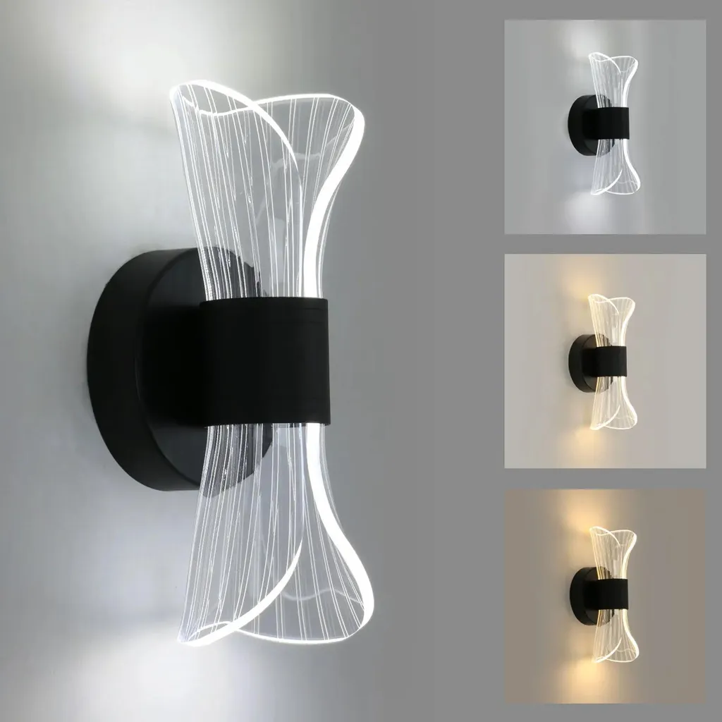 Lampe murale LED design noir avec intensité réglable et 3 modes de blanc - 8